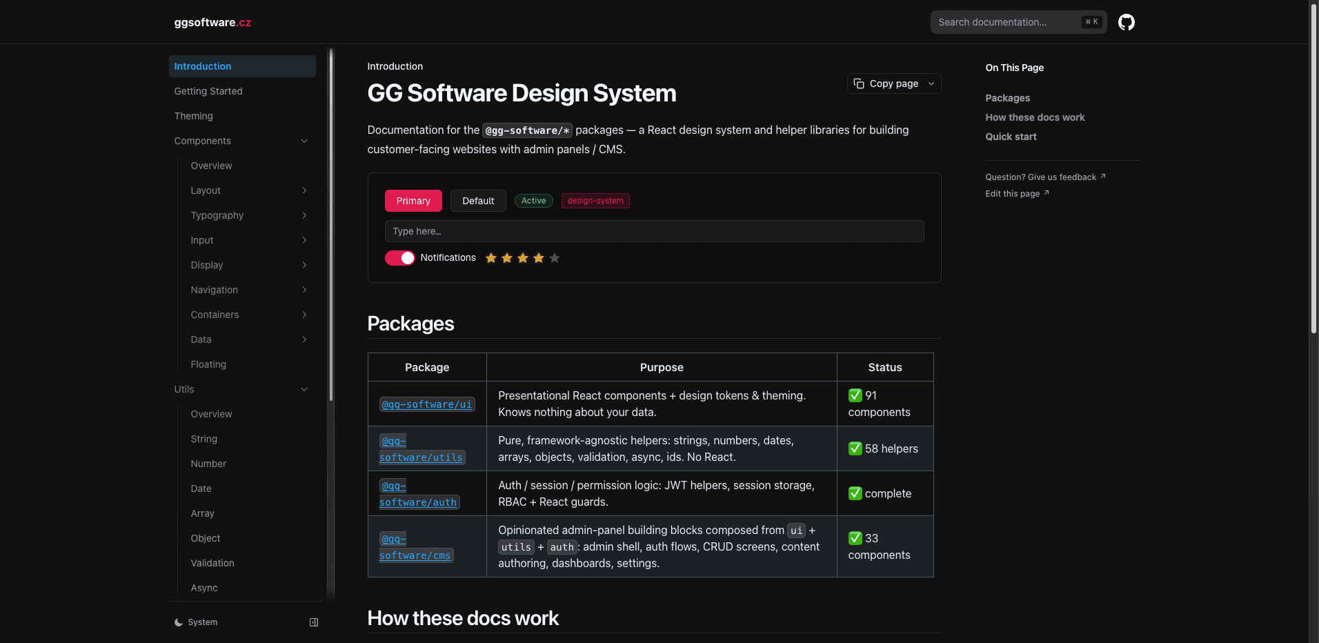 Návrhový systém GG Software — náhled